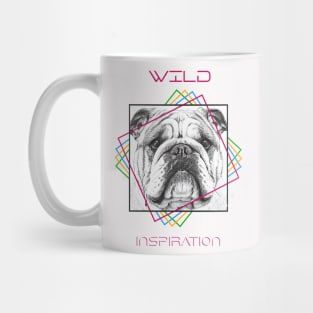 English Bulldog Dog Wild Nature Animal Illustration Art Drawing Mug